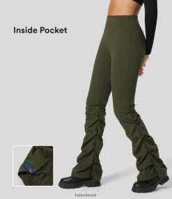 Halara נשים softlyzero eco מותן גבוה בתוך כיס שכבת שכבות מפוצצות קז'ואל מתלקחות XX0PF333 הַלבָּשָׁה ליל יער