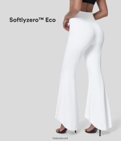 Halara נשים softlyzero eco מותניים גבוהים עם תפרים גבוהים מכפלת נמוכה מכנסי עבודה מוצקים XX0PF356 הַלבָּשָׁה לבן