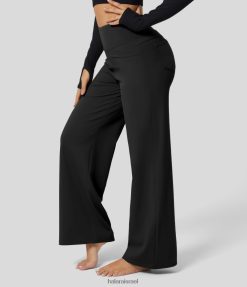 Halara נשים softlyzero eco מכנסי יוגה עם מותניים גבוהים בכיס אחורי XX0PF168 בגדים פעילים שָׁחוֹר