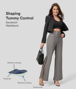 Halara נשים softlyzero eco מכנסי עבודה עם מותניים גבוהים בכיס צד מפוצל קל XX0PF371 בגדים פעילים סערה שקטה