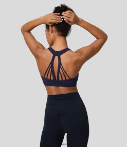 Halara נשים speedwave תמיכה בינונית ללא גב חזיית ריצה יבשה מהירה XX0PF1582 בגדים פעילים רֶמֶז